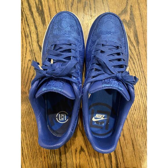 Nike Air Force 1 Premium x CLOT Royal Silk 2019 Size 10 Edison Chen Blue - Picture 7 of 10